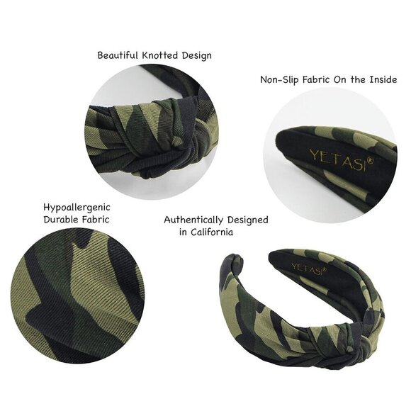 Adult Women Headbands Camo Green Cotton Velvet All Day Wear Fashion Accessory main image 4
